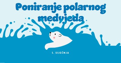 Sretan dan za poniranje polarnog medvjeda blue whimsical-color-block