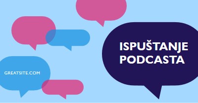 Podcast ispuštanje sada blue modern-color-block