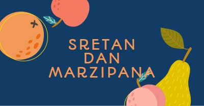 Sretan dan marzipana blue whimsical-line