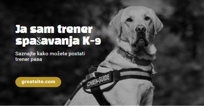 Ja sam trener pas spašavanja black modern-simple