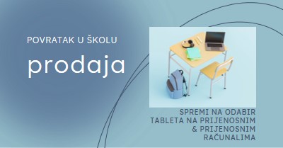 Natrag na školsku rasprodaju blue modern-simple