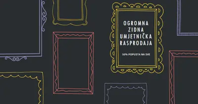 Ogromna zidna umjetnička prodaja black whimsical-line