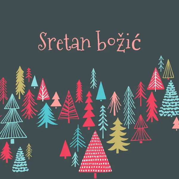 Sretan božić green whimsical-line