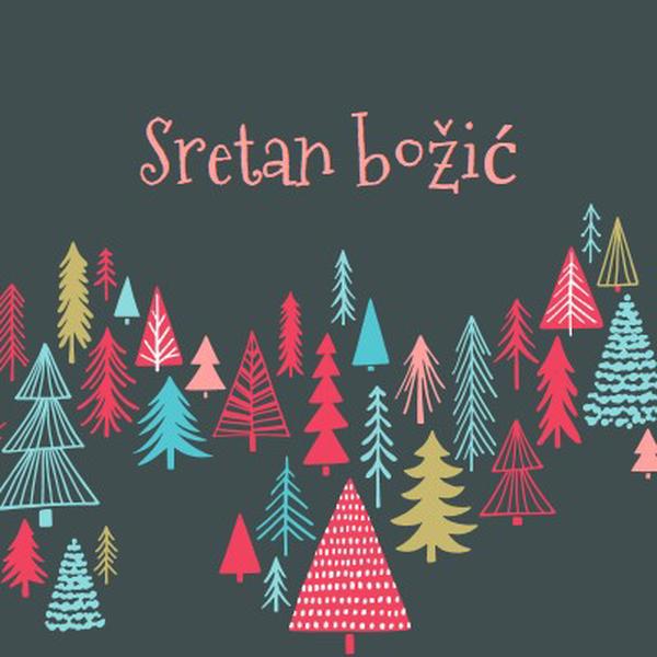 Sretan božić green whimsical-line