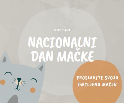 Sretan nacionalni dan mačke gray organic-simple