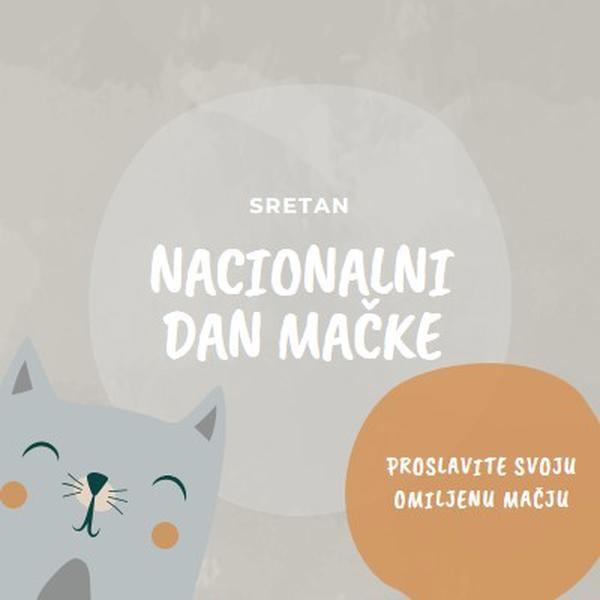 Sretan nacionalni dan mačke gray organic-simple