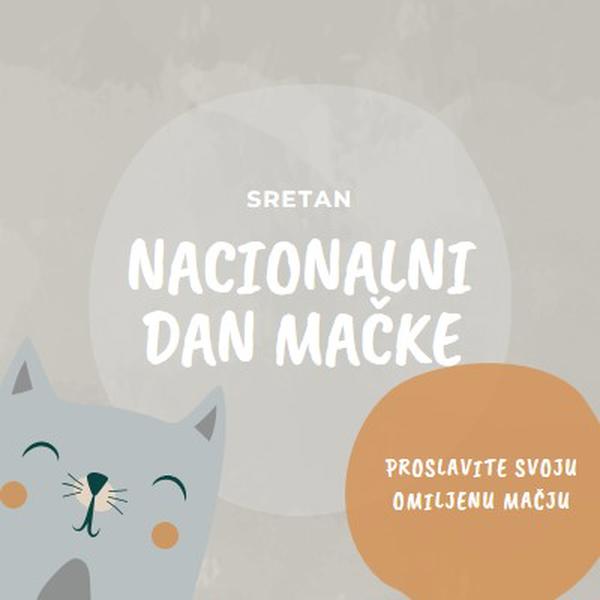 Sretan nacionalni dan mačke gray organic-simple