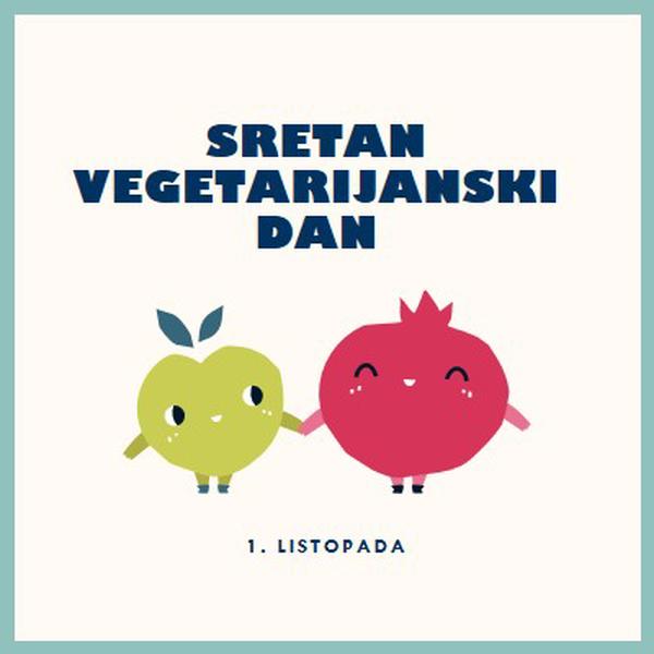 Sretan vegetarijanski dan white whimsical-line