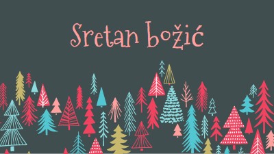 Sretan božić green whimsical-line