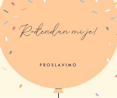 Proslavimo moj rođendan yellow whimsical-line