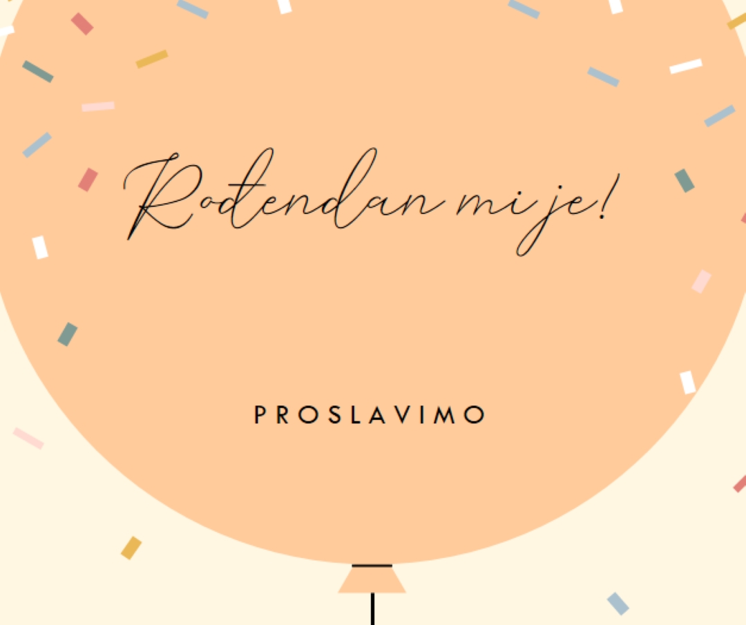 Proslavimo moj rođendan yellow whimsical-line