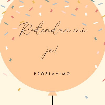 Proslavimo moj rođendan yellow whimsical-line