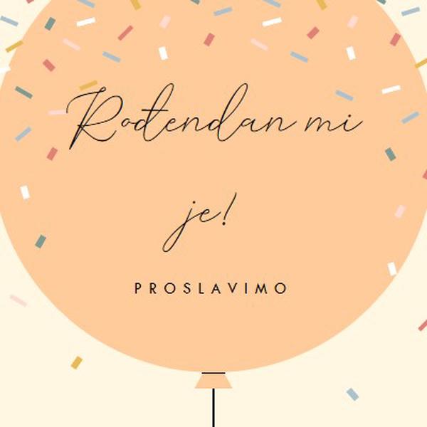 Proslavimo moj rođendan yellow whimsical-line