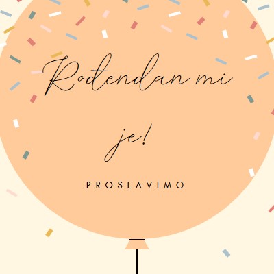 Proslavimo moj rođendan yellow whimsical-line