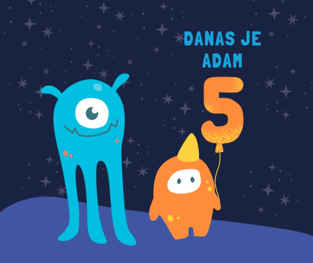 Sretan rođendan! blue whimsical-color-block