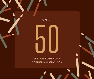 Sretan 50. rođendan brown modern-simple