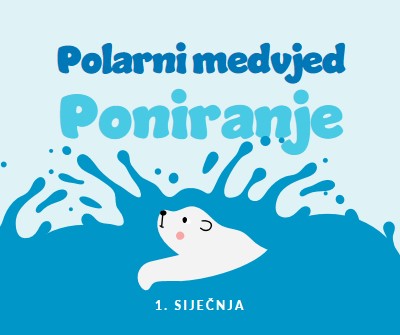 Sretan dan za poniranje polarnog medvjeda blue whimsical-color-block