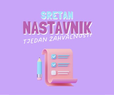 Tjedan zahvalnosti učitelja purple whimsical-color-block