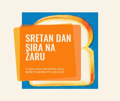 Sretan dan sira na žaru orange modern-bold