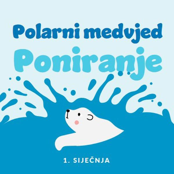 Sretan dan za poniranje polarnog medvjeda blue whimsical-color-block