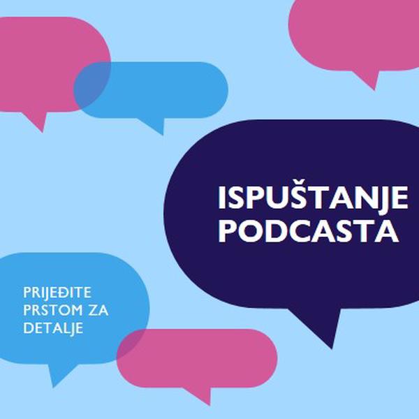 Podcast ispuštanje sada blue modern-color-block