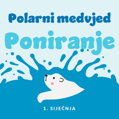 Sretan dan za poniranje polarnog medvjeda blue whimsical-color-block