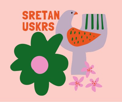 Sretan Uskrs pink whimsical-color-block