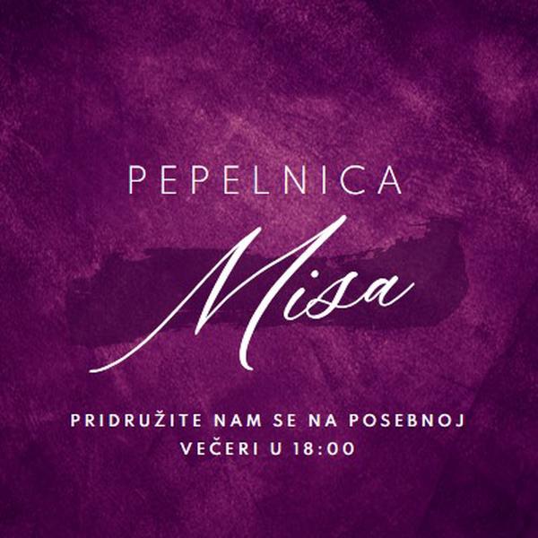 Pepelnica - misa purple modern-simple