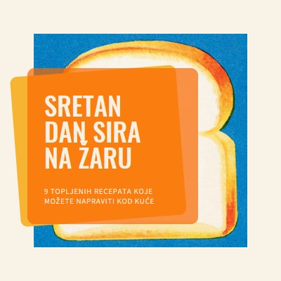 Sretan dan sira na žaru orange modern-bold