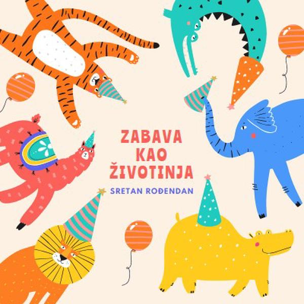 Životinja zabave yellow whimsical-color-block