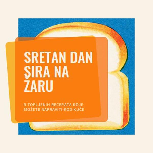 Sretan dan sira na žaru orange modern-bold