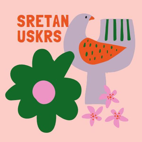 Sretan Uskrs pink whimsical-color-block