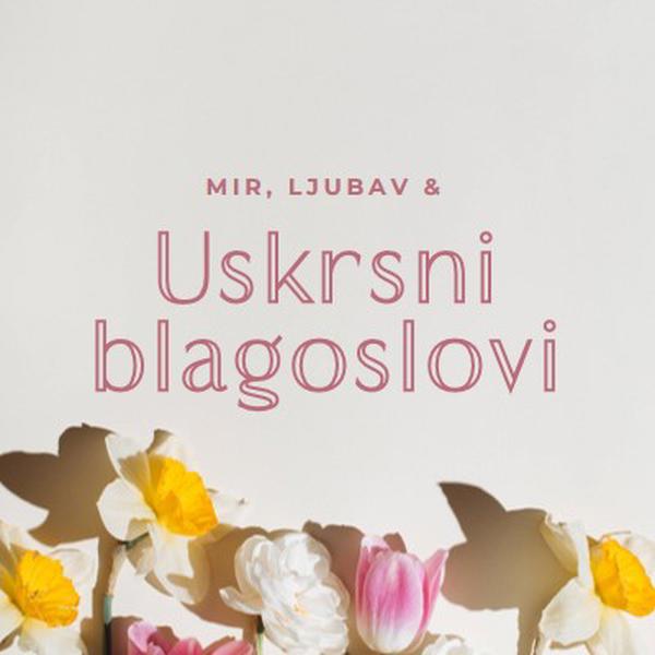 Uskrsni mir i ljubav gray modern-simple