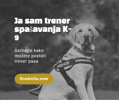 Ja sam trener pas spašavanja black modern-simple