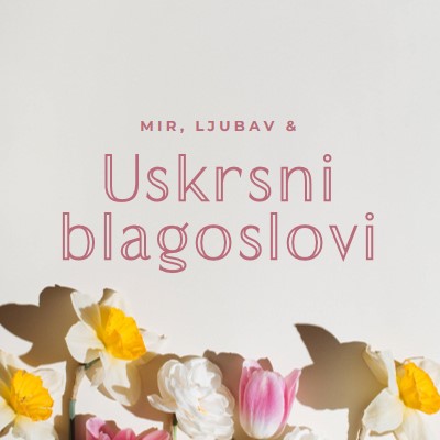 Uskrsni mir i ljubav gray modern-simple