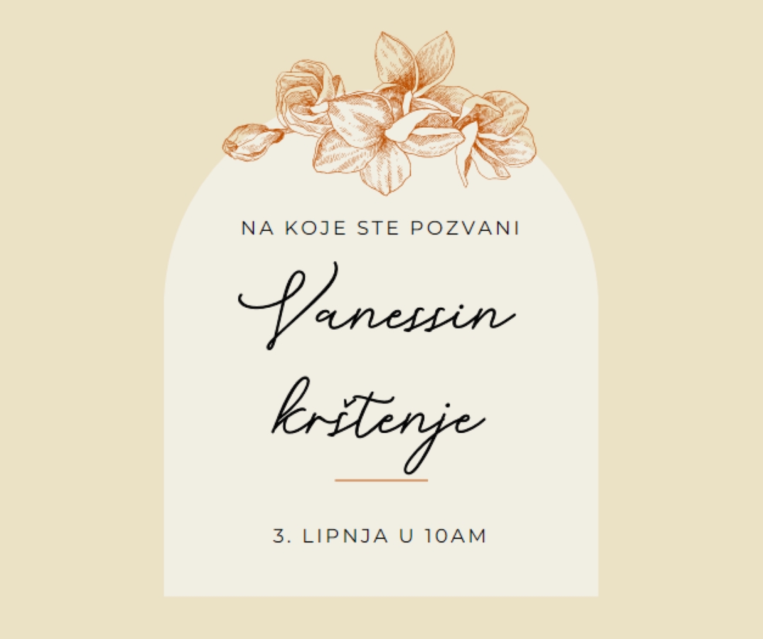 Pozivnica za krštenje yellow vintage-botanical
