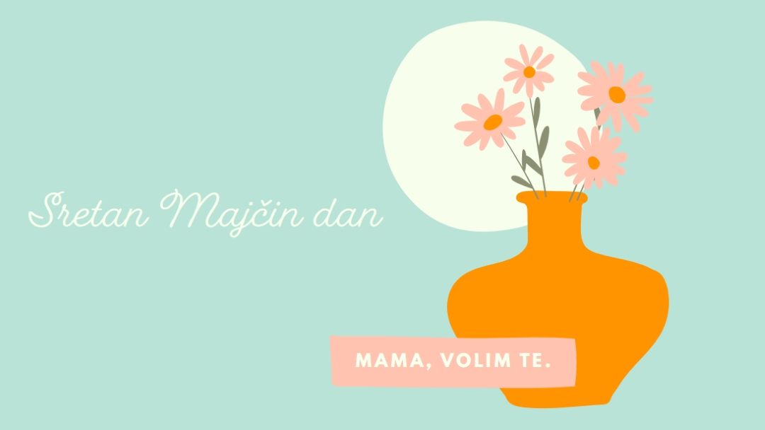 Mama, volim te. blue whimsical-line