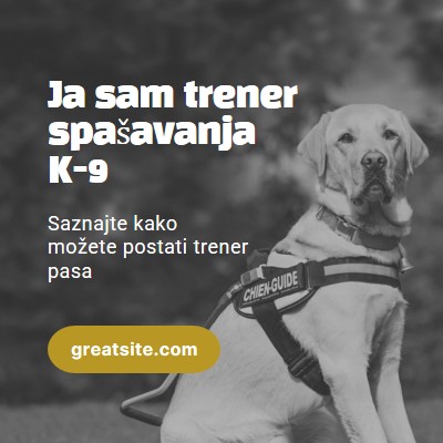 Ja sam trener pas spašavanja black modern-simple