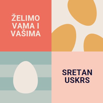 Sretan Uskrs vama i vašem orange modern-color-block