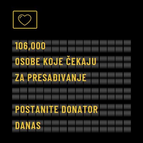 Postanite donator orgulje danas black modern-bold