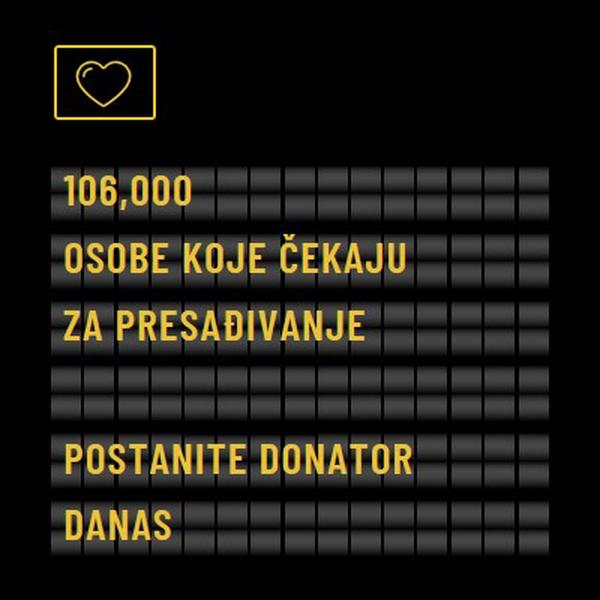 Postanite donator orgulje danas black modern-bold