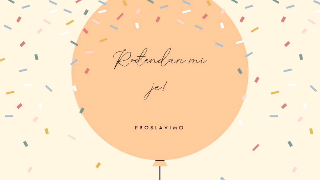 Proslavimo moj rođendan yellow whimsical-line