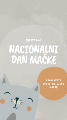 Sretan nacionalni dan mačke gray organic-simple