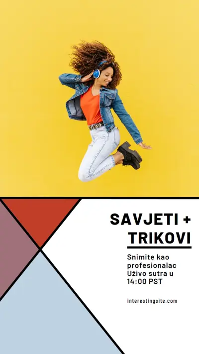 Muzika za moje uši yellow modern-bold