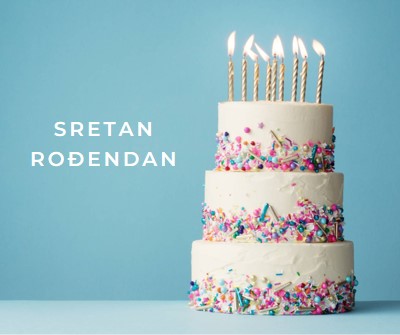 Sretna rođendanska torta blue modern-simple