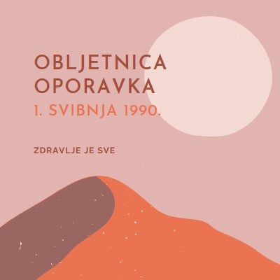 Obljetnica oporavka pink organic-boho