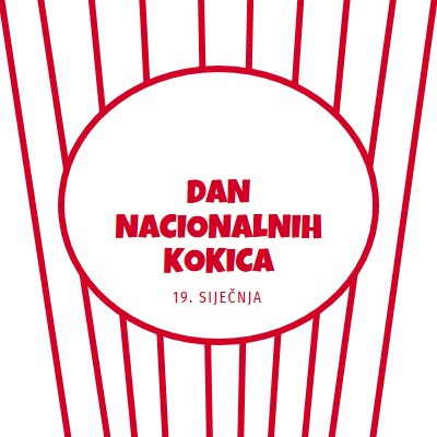 Nacionalni dan kokica white whimsical-line