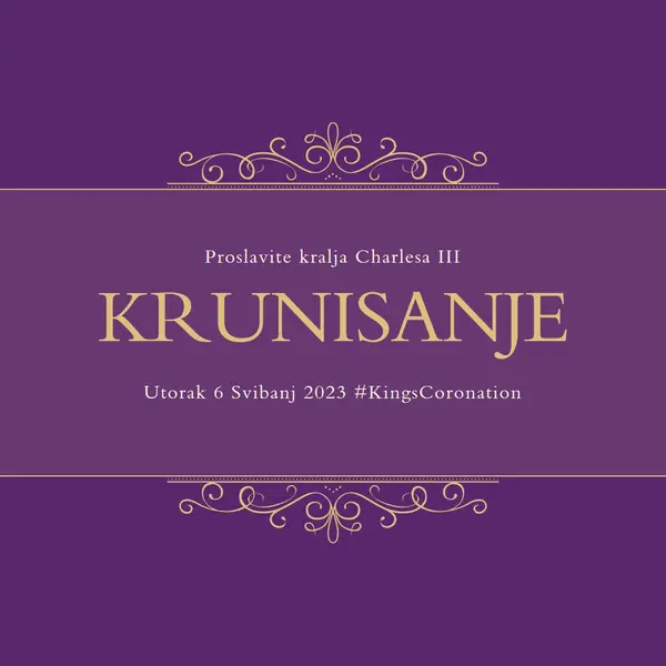 Kraljevska objava purple modern-simple