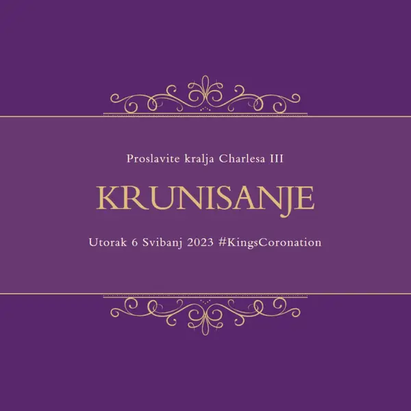 Kraljevska objava purple modern-simple