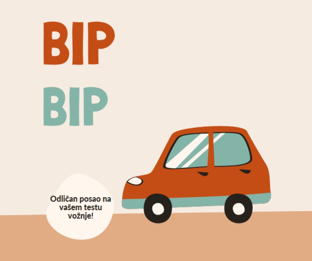 Beep beep! orange whimsical-color-block